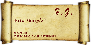 Heid Gergő névjegykártya